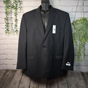 MICHAEL STRAHAN COLLECTION BLACK STRIPED BLAZER CLASSIC FIT MENS NWT 54 LONG